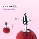 Phích cắm hậu môn inox đuôi thỏ đỏ quyến rũ Bunny Red