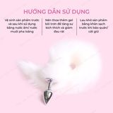 Phích cắm hậu môn inox đuôi cáo trắng White Fox