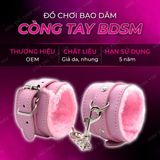 Còng tay chất liệu da cao cấp BDSM Pink