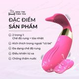 (Có Video) Trứng rung Wanle Cute Whale điều khiển từ xa 12 chế độ rung tỏa nhiệt dùng sạc