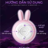 (Có video)Trứng rung Leten Butterfly Vibrator 10 chế độ rung tạo nhiệt pin sạc màu hồng
