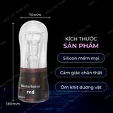 Cốc Âm đạo giả cầm tay trong suốt mềm mại Masturbator Red cao cấp