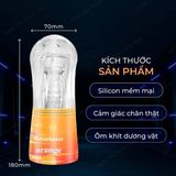 Cốc Âm đạo giả cầm tay trong suốt nhỏ gọn tiện dụng Masturbator Orange