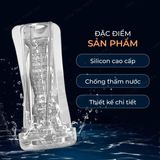 Cốc Âm đạo giả cầm tay trong suốt nhỏ gọn tiện dụng Masturbator Orange
