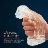 Cốc Âm đạo giả cầm tay trong suốt nhỏ gọn tiện dụng Masturbator Orange