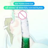 ( CÓ VIDEO ) Dương vật giả giá rẻ có đế trong suốt Xanh Jiuai Green