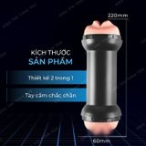 (Có video)Cốc âm đạo cầm tay 2 đầu mềm mịn Lovetoy Training Master Blue 