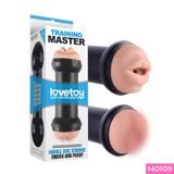 (Có video)Cốc âm đạo cầm tay 2 đầu mềm mịn Lovetoy Training Master Blue 