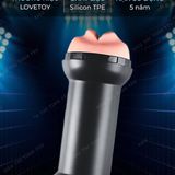 (Có video)Cốc âm đạo cầm tay 2 đầu mềm mịn Lovetoy Training Master Blue 