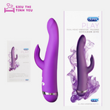(Có video) Dương vật giả Durex Dual-Head Vibrator- Pulsing 5 chế độ rung dùng pin