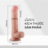 (Có video) Dương vật giả siêu mềm dính tường Lovetoy Sliding Skin dài 8.0