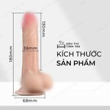 (Có video) Dương vật giả siêu mềm dính tường Lovetoy Sliding Skin dài 7.0