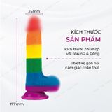 (Có video) Dương vật giả dính tường đa sắc Lovetoy Prider LGBT Style 7.5
