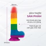 (Có video) Dương vật giả dính tường đa sắc Lovetoy Prider LGBT Style 7.5