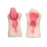 Âm đạo giả 2 đầu có miệng lè lưỡi bằng silicon mềm dẻo