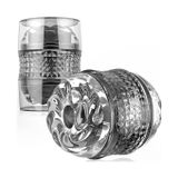 Cốc âm đạo giả hai đầu pha lê silicon trong suốt dài 4.5cm