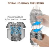 Cốc âm đạo giả hai đầu pha lê silicon trong suốt dài 4.5cm