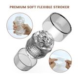 Cốc âm đạo giả hai đầu pha lê silicon trong suốt dài 4.5cm