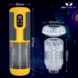 Cốc âm đạo giả trong suốt tự động thụt xoay có 7 chế độ