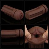 Cốc âm đạo giả âm đạo nâu chất liệu silicon dẻo dài 19.8cm