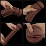 Cốc âm đạo giả âm đạo nâu chất liệu silicon dẻo dài 19.8cm