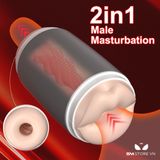 CỐC ÂM ĐẠO GIẢ silicon miệng và hậu môn dài 173mm chống nước