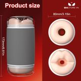 CỐC ÂM ĐẠO GIẢ silicon miệng và hậu môn dài 173mm chống nước