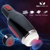 Máy âm đạo silicon tự động co thắt dài 27cm màu đen 