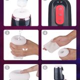 Máy âm đạo silicon tự động co thắt dài 27cm màu đen 