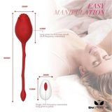 Trứng rung 2 đầu hình hoa hồng điều khiển mini dài 19cm