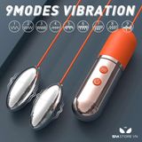 Trứng rung silicon 2 đầu có 9 tần số sạc điện chống nước