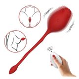 Trứng rung 2 đầu hình hoa hồng điều khiển mini dài 19cm