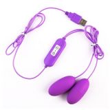 Trứng rung 2 đầu có dây sạc USB silicon với 10 tần số