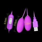 Trứng rung 2 đầu có dây sạc USB silicon với 10 tần số