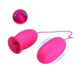 Trứng rung hút 2 đầu silicon có lưỡi liếm dài 73mm 391750