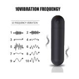 Trứng rung mini ngụy trang hình viên đạn màu đen dài 80mm