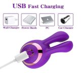 Kẹp núm vú tai thỏ rung 8 tần số sạc điện dài 10.2cm