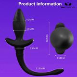 Anal plug đuôi chó dài 219mm điều khiển mini từ xa