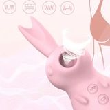 Máy hút âm vật núm vú ngụy trang con thỏ hồng dài 11.6cm