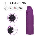Dương vật giả mini dài 11.5cm có 10 tần sổ rung sạc USB
