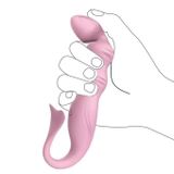 Máy rung 10 tần số anal bead silicon màu hồng dài 18cm