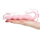 Máy rung 10 tần số anal bead silicon màu hồng dài 18cm