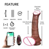 Dương vật giả có bìu và gân xanh dài 22cm điều khiển xa