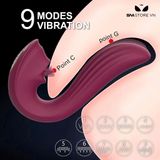 Máy rung 9 tần số 2 đầu có lưỡi liếm chống thấm nước