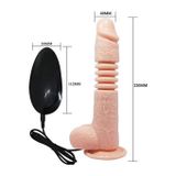 Dương vật giả silicon xoay rung thục dài 22cm sạc dính tường