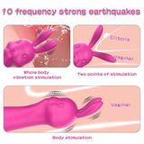 Máy rung tai thỏ silicon mềm có 10 chế độ sạc điện