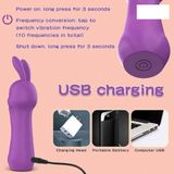 Máy rung tai thỏ silicon mềm có 10 chế độ sạc điện