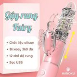 (Có video) Dương vật giả rung Fairy bi xoay kích thích đa điểm