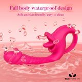  Máy rung 2 đầu có dương vật và và lưỡi rung bằng silicon