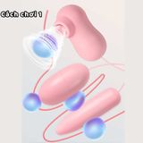 (Có video) Trứng rung hút 3 đầu Sweet Pea lưỡi kết hợp hút đa dụng